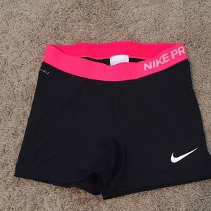 Nike Pro Black and Pink Compression Shorts